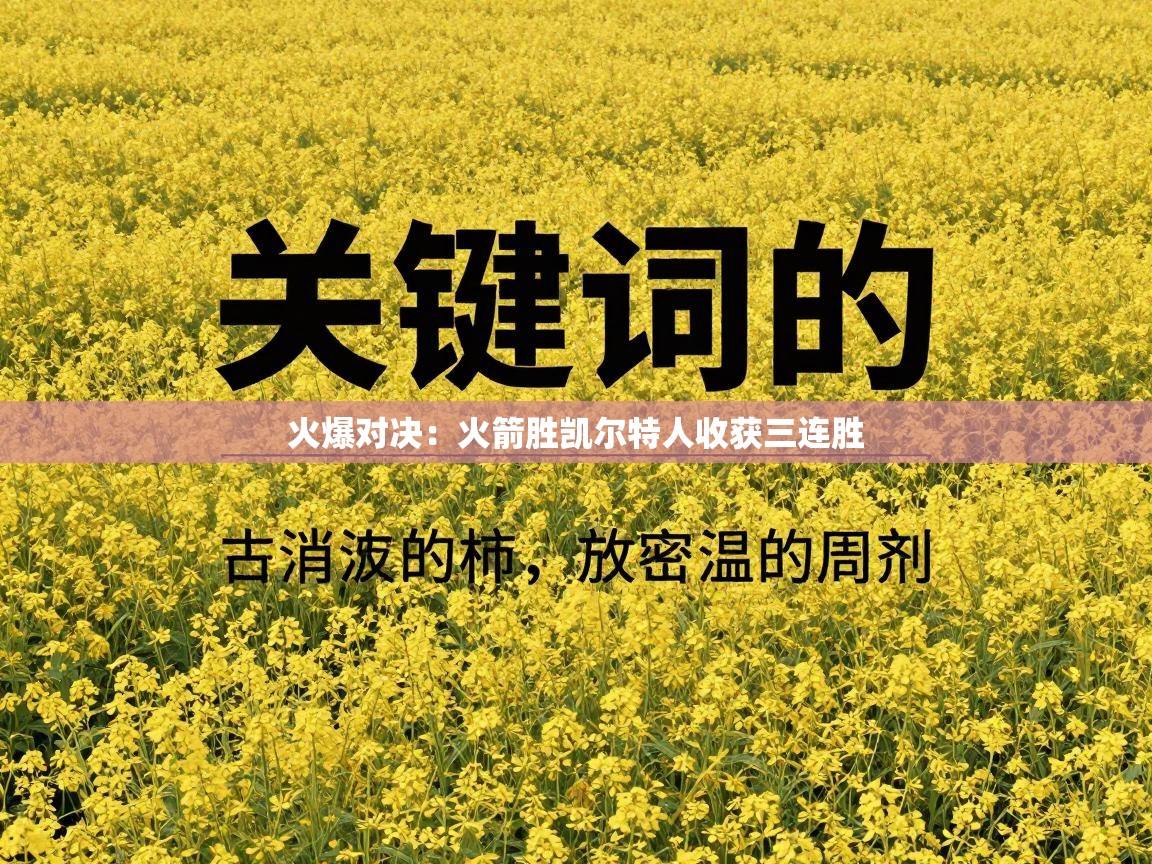 火爆对决：火箭胜凯尔特人收获三连胜  第1张